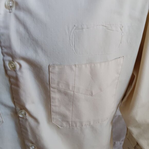 Vintage Kansas City Custom Uniform Company Beige Button-Up Work Shirt 16-34 - Picture 4 of 6